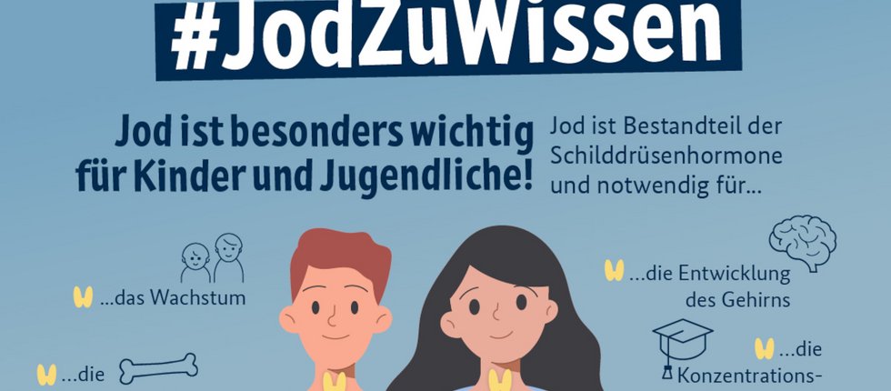Schaubild das aufzeigt, weshalb Jod für Kinder und Jugendliche wichtig ist. 