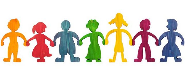 Bunte Figurenreihe