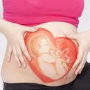 Fetus auf Bauch aufgemalt