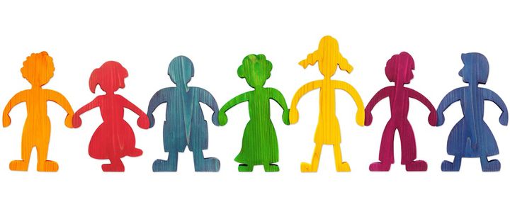 Bunte Figurenreihe