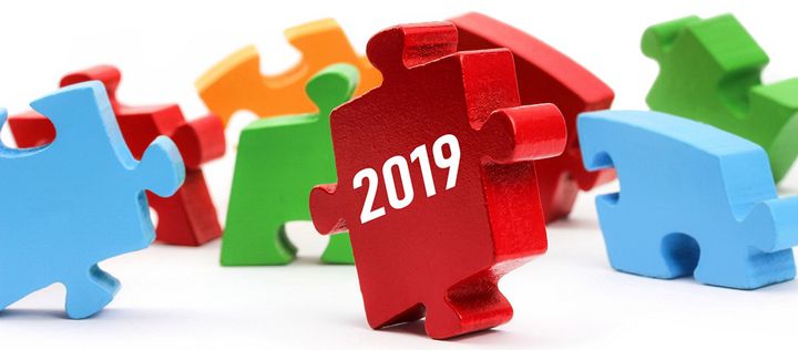 Puzzleteil mit 2019