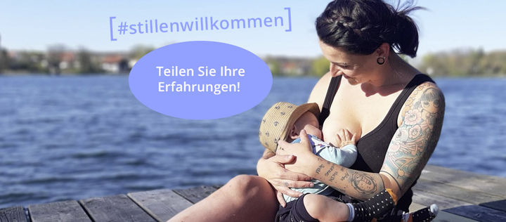 Frau stillt am See #stillenwillkommen